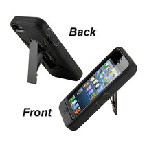 Hard &amp; Soft Rubber High Impact Hybrid Armor Kickstand Case Cover For Iphone 5 5S - £12.70 GBP