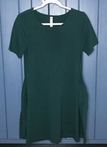 Zenana Premium Forest Green Tent Dress w Pockets Size Small Soft Material - £4.77 GBP