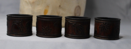 Better Homes &amp; Garden Napkin Rings Fall Acorns Leaves Leather-Look Set of 4 - £9.79 GBP