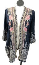 Johnny Was Floral Embroidered Helena Kimono Cardigan Sweater Womens S C4... - $180.00