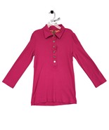 Tory Burch Women&#39;s S Long Sleeve Pink Polo Shirt, Gold Buttons Pima Cotton - $43.46 CAD