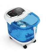 Portable All-In-One Heated Foot Bubble Spa Bath Motorized Massager-Blue ... - $134.99