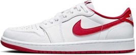 Jordan Mens Air 1 Low OG Shoes Size 11 Color White/University Red-white - $185.00