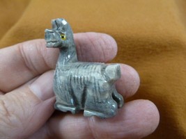Y-LLA-SI-51) little baby gray LLAMA SOAPSTONE stone PERU FIGURINE I love... - $11.76 CAD