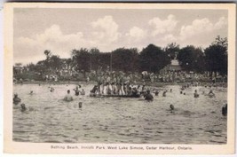 Cedar Harbour Ontario Postcard Bathing Beach Innisfil Park Lake Simcoe - £3.10 GBP