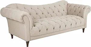 Homelegance St. 92&quot; Claire Fabric Chesterfield Sofa, Almond Brown - $2,354.99