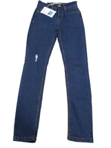 Indigo Rein Juniors Ripped &amp; Cuffed Skinny Jeans Color Medium Blue Size 1 - $38.12