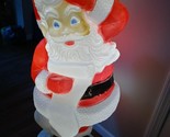 Vintage Union Products 43&quot; BLOW MOLD Lighted Santa Claus with List LOCAL... - £78.76 GBP