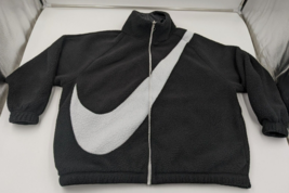 Nike Sherpa Fleece Reversible Jacket Womens Size Medium Oversized Black ... - $39.59
