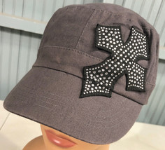 Payless Shoes One Size Stretch Bedazzled Cadet Military Baseball Cap Hat - £10.87 GBP
