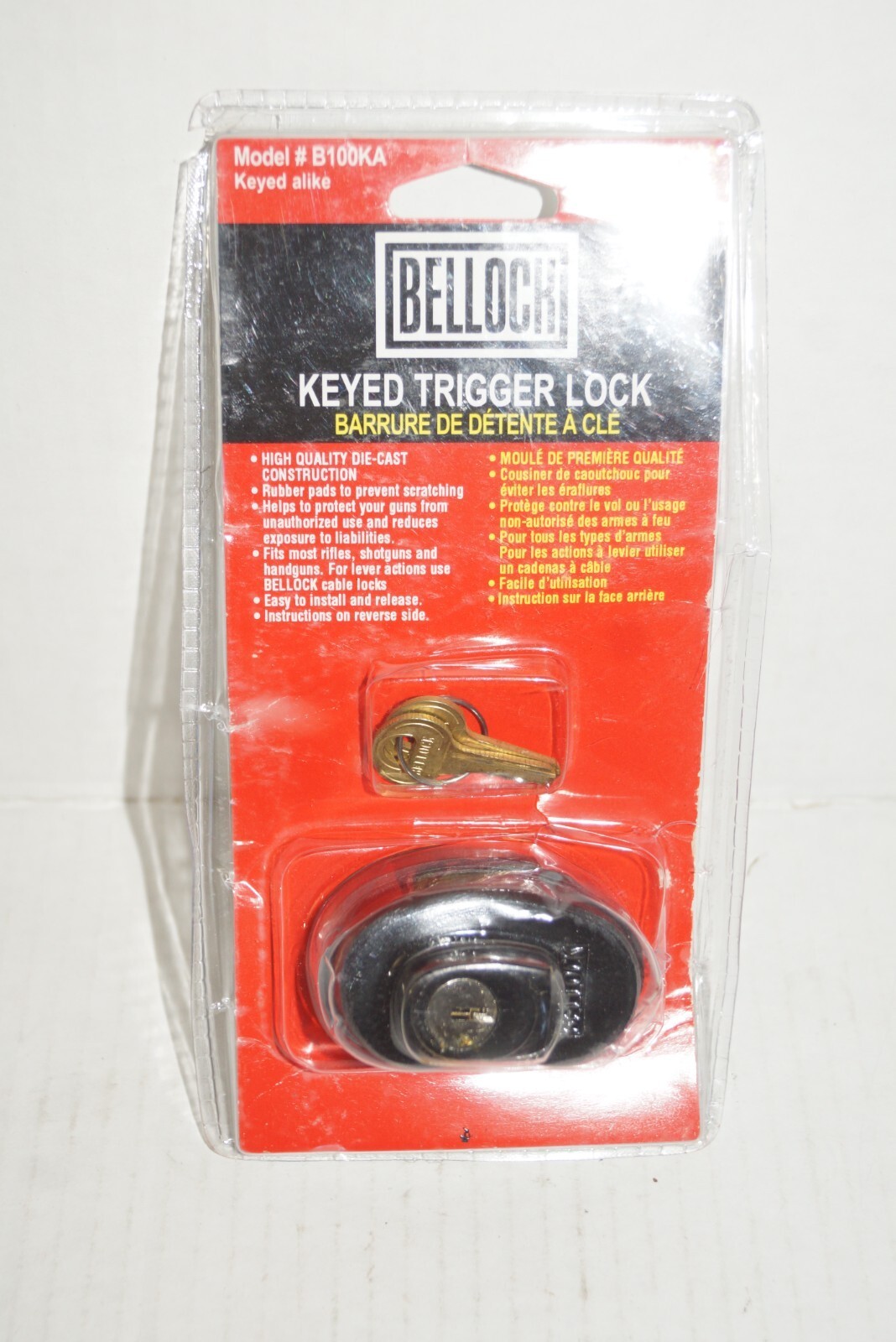 BELLOCK KEYED TRIGGER LOCK MODEL B100KA.  FREE SHIPPING Item image 7