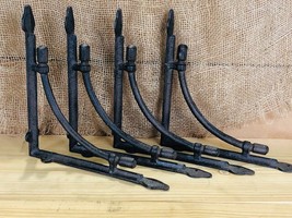4 LARGE Shelf Brackets Corbels Wall Cast Iron Rustic Farmhouse 10&quot; X 10&quot; !! - $46.99
