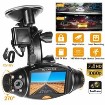 1080P Dual Lens Car DVR Dash Cam GPS Camera Video Recorder G-Sensor Night Vision - £75.05 GBP