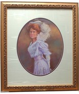 Lady of 1908 Original Pastel Painting by Carol Theroux 23&quot; x 20&quot; Frame - $750.00