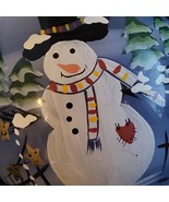 Hand Painted Tear Drop Glass Ornaments Snowman Christmas Tree Decoration... - £12.08 GBP
