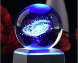Aircee 3D Model Of Galaxy Crystal Ball, With Led Lamp Stand, Planets Gla... - $38.99