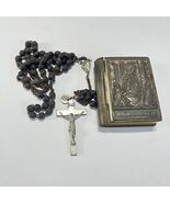 Antique Religious Rosary Box Our Lady Of Pompei w/vintage Rosary - €34,71 EUR