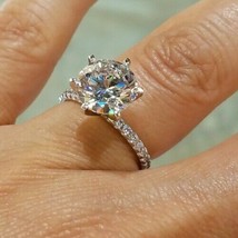 14K Solid White Gold 2.5CT Moissanite Engagement Wedding Ring - £364.40 GBP