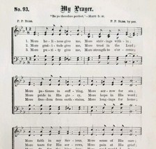1883 Gospel Hymn My Prayer Sheet Music Victorian Religious Collectible A... - $14.99