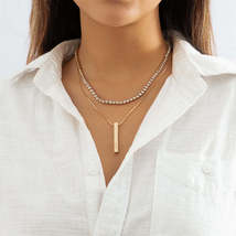 Cubic Zirconia &amp; 18K Gold-Plated &#39;Girl&#39; Bar Pendant Necklace Set - $14.99