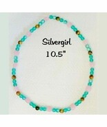 Beaded Chain Glass, Gemstone Cats Eye Flower Anklets - $21.68 CAD+