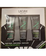 Lacura Face Care Kit Charcoal Face Wash, Scrub &amp; Mask For Deep Cleansed ... - £19.11 GBP