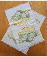 Vintage 70s B&amp;D Kitchen Towel Set 100% Cotton Terry Cloth Daises Farm Horse - $310.93 MXN