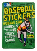 1980 Fleer MLB Baseball 5 Autocollant Carte Cire Paquet - £9.90 GBP