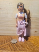 Caring Corners Mom Doll 5.5&quot; Brown Ponytail Pink Dress Learning Curve LCB - £6.90 GBP