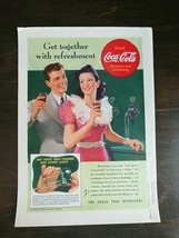 Vintage 1941 Coca-Cola Get Together with Refreshment Full Page Color Ad ... - £5.20 GBP