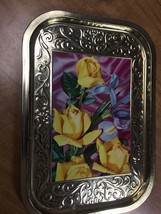 Vintage Yellow Roses Large Rectangular Tray Action-Lobeco Italy - £23.16 GBP