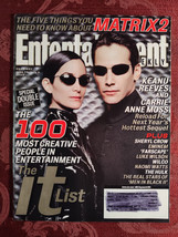 Entertainment Weekly June 28 July 5 2002 Carrie-Anne Moss Keanu Reeves Matrix - £12.81 GBP