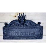 Celtic Medieval Gothic Guardian Dragon Welcome Plaque Door Wall Sculpture - €24,03 EUR