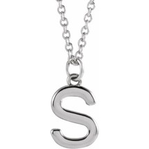 Precious Stars Unisex Sterling Silver Initial S Dangle Necklace - £38.59 GBP