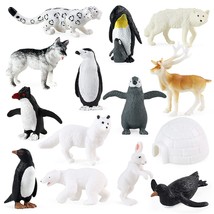 14Pcs Mini Arctic Animal Figures, Realistic Sea Animals Toys Plastic Ocean Minia - £20.77 GBP