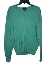 Brooks Brothers Men&#39;s Sweater Supima Cotton Pullover V-Neck Green Size M... - $19.79