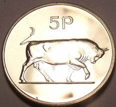 Rare Proof Ireland 1971 5 Pence~1st Year Ever Minted~Bull - £7.49 GBP