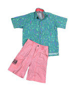 Vintage 90s Blue Pink Neon Surf Skate Cool USA T-shirt Boys S 8/10 Short... - £30.96 GBP