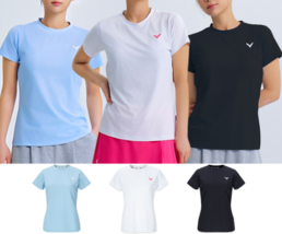 Victor 25S/S Women‘s Badminton T-Shirts Sports Training Tee AsiaFit VT25... - $44.11