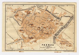 1930 Original Vintage City Map Of Faenza / EMILIA-ROMAGNA / Italy - £16.85 GBP