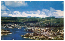 Aerial View of Honolulu Island of Oahu Hawaii Postcard - £5.39 GBP