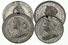 1897 Gran Bretagna Regina Victoria&#39;s Diamante Giubileo Medaglione Lotto Di 4 - £93.07 GBP