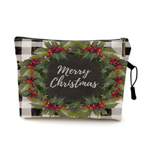 New Year Gift Merry Christmas Print Cosmetic Bag Organizer Toiletry Bag Personal - £11.93 GBP