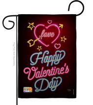 Neon Valentines Love Burlap - Impressions Decorative Garden Flag G151057-DB - £18.06 GBP