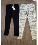 Neuf Lot De 2 Filles Forever 21 Chat Jack Leggings Blanc Noir Camo Taill... - $27.65 CAD
