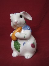Vintage Lenox Bunny Cookie Jar Poppies on Blue Barnyard Collection 1998 - £31.60 GBP
