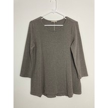 Joan Vass Taupe 3/4 Sleeve Tunic Top Women Small A-line Loose Pullover S... - £30.18 GBP