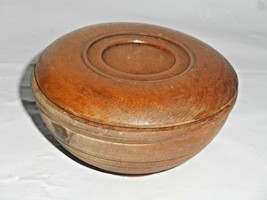 Hand Turned Wood Bowl Lid Dresser Trinket Box Farmhouse Boho Classic Rustic  - £15.65 GBP