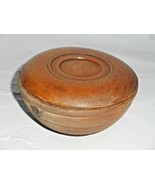 Hand Turned Wood Bowl Lid Dresser Trinket Box Farmhouse Boho Classic Rus... - £15.78 GBP