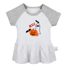 Halloween BOO Pumpkin bat ghost Newborn Baby Dress Toddler 100% Cotton Clothes - £10.41 GBP